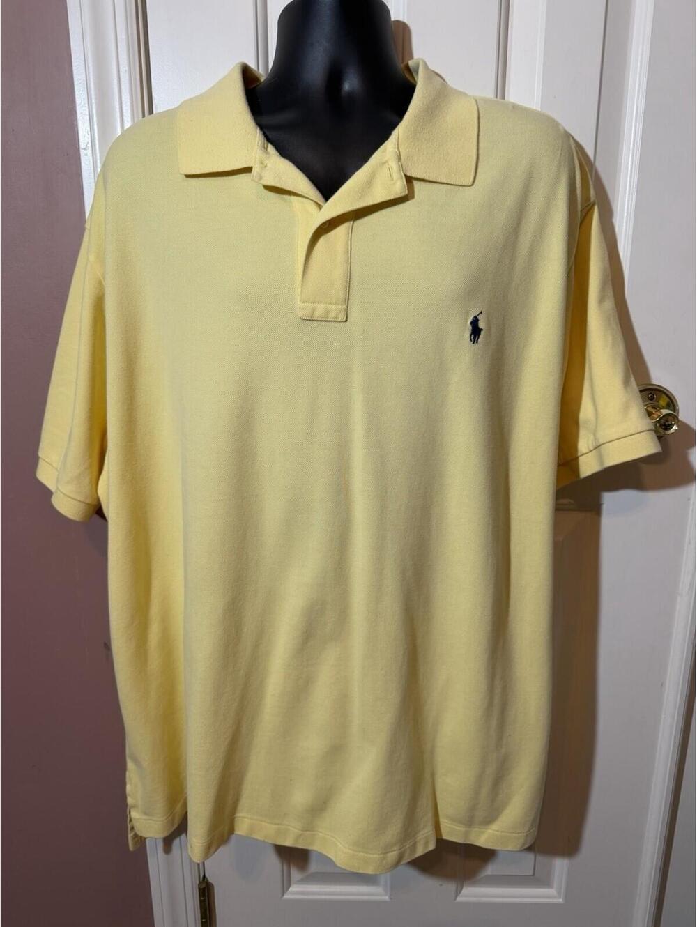 Polo Ralph Lauren Golf Shirt Yellow Classic Fit Short Sleeve Mens 3XB